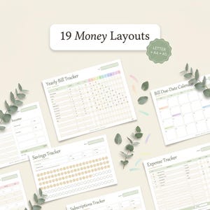 Bill Payment Tracker Printable | 19 Bill & Budget Trackers | Fillable PDF Letter A4 A5 | Yearly Monthly Bill Organizer | Instant Download image 2