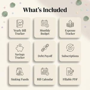 Bill Payment Tracker Printable | 19 Bill & Budget Trackers | Fillable PDF Letter A4 A5 | Yearly Monthly Bill Organizer | Instant Download image 4
