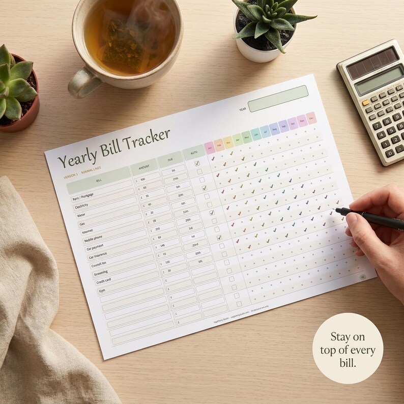 Bill Payment Tracker Printable | 19 Bill & Budget Trackers | Fillable PDF Letter A4 A5 | Yearly Monthly Bill Organizer | Instant Download image 9