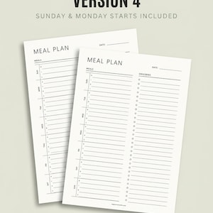 Wekelijkse maaltijdplanner met boodschappenlijst, afdrukbare maaltijdplansjabloon, invulbare pdf, menuplanner, A4 A5-briefhelft, organisator maaltijdvoorbereiding afbeelding 5