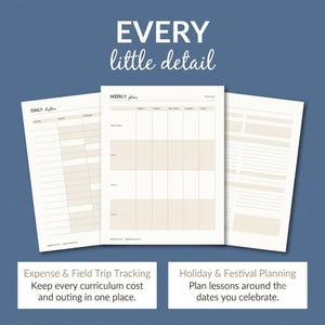 Bearbeitbare Canva-Vorlage für den Homeschooling-Planer, Stundenplan mit Schleife + Unterrichtspläne für mehrere Kinder, Anwesenheitsliste, Wochen- und Monatsplanung zum Ausdrucken Bild 8