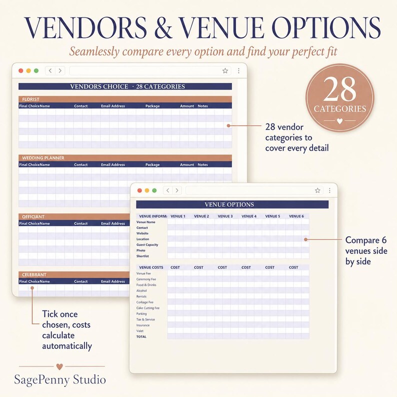 Ultimate Wedding Planner Spreadsheet, Excel and Google Sheets, Budget Tracker and Guest List image 8