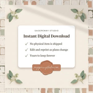 Wedding Seating Chart Template, Printable Find Your Seat Sign, Editable Greenery Eucalyptus Seating Plan, 6 Themes, Fillable PDF image 10