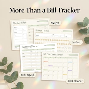 Bill Payment Tracker Printable | 19 Bill & Budget Trackers | Fillable PDF Letter A4 A5 | Yearly Monthly Bill Organizer | Instant Download image 7