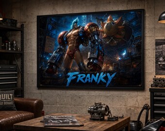 Franky One Piece Poster | Anime Wall Art Digitaler Download | Landschaftsdruck 40x27
