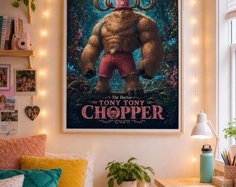 Chopper One Piece Poster | Helle Adventure Anime Wand Kunst | Digitaler Download Druck 27x40