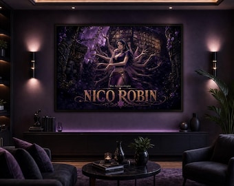 Nicole Robin One Piece Poster | Gothic Anime Wandkunst | Digitaler Download Druck 27x40