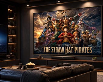 One Piece Strohhut Piraten Crew Poster | Dunkle Filmkunst (Digitaler Download)