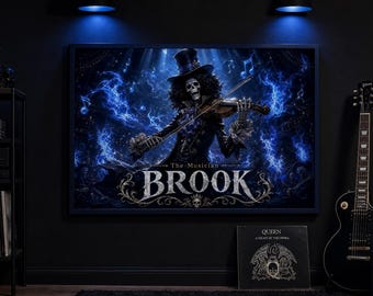 Brook One Piece Poster | Dark Filmischen Anime Wand Kunst Digital Download | Druck 40x27