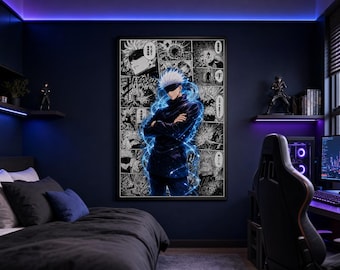 Gojo Satoru Poster | Jujutsu Kaisen Manga Panel Wandkunst | Digitaler Download Druck 27x40