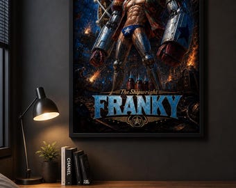 Franky One Piece Poster | Dunkle Filmliche Anime Wandkunst | Digitaler Download Druck 27x40