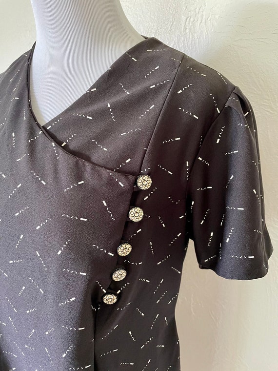 Handmade shift dress / rhinestone buttons - image 5