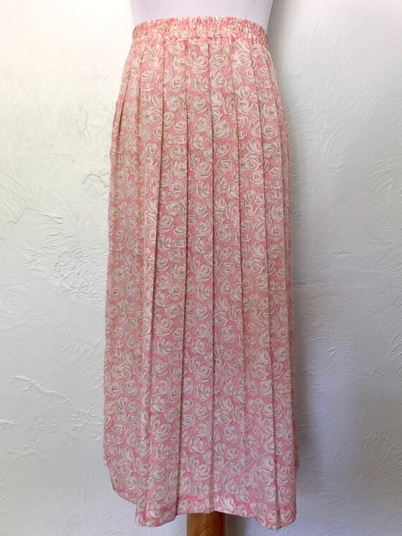 1980s plus-size midi skirt / Andrea Gayle / pleat… - image 3