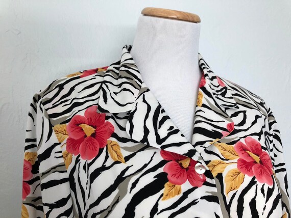 1990s zebra button-up / Anna / size Medium - image 1