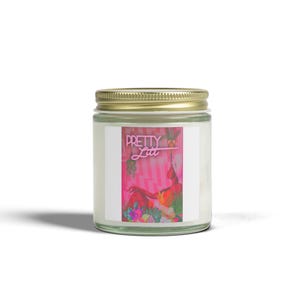Bougie florale lilas | Pot de cire noix de coco abricot