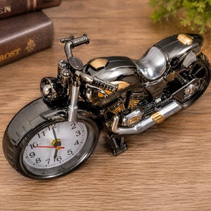 Motorcycle Alarm Clock, Retro Style Table Clock, Farmhouse Desk Decor