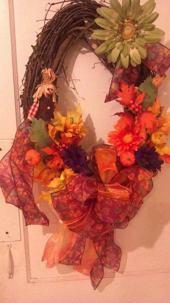 Items similar to Fall Decorative Grape Vine Wreath on Etsy