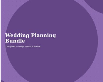 Wedding Planning Bundle (4 Templates)