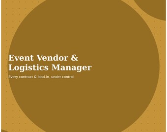 Event Vendor & Logistics Manager