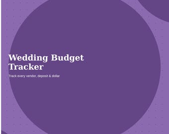 Wedding Budget Tracker