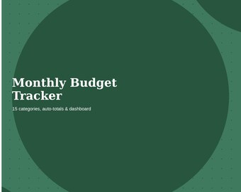 Monthly Budget Tracker