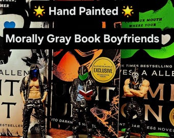 Buch Boyfriend Figuren-Set | Handgemalte moralisch graue Kollektion | Dark Romance Bücherregal Dekor | 3er Set