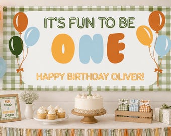 It's Fun to be One Editable Birthday Banner