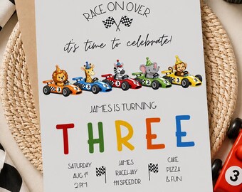 Race on Over Editable Digital Birthday Invitation