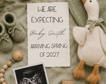 Goose Pregnancy Announcement Background | Digital Baby Announcement Photo
