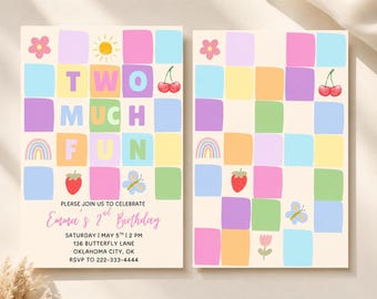 Two Much Fun Editable Invitation Template