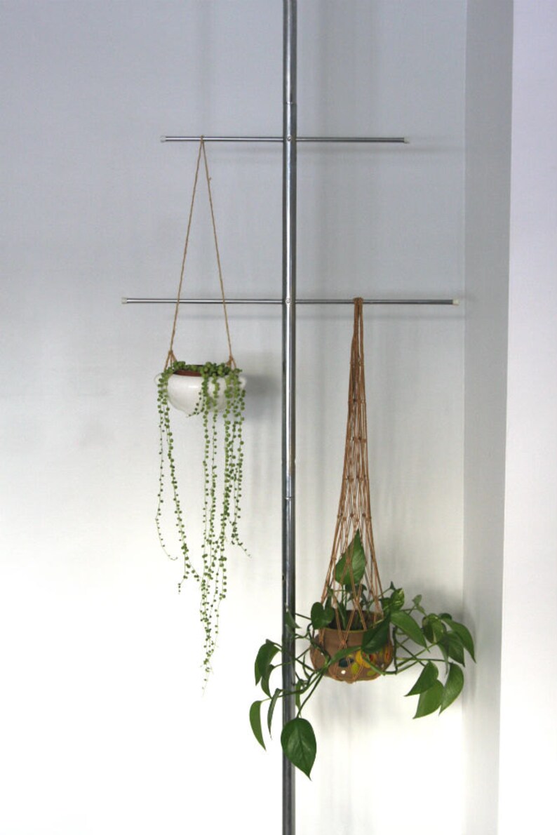 Mid Century Chrome Tension Pole Plant Hanger | Etsy