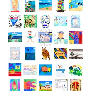 Colagem de arte infantil personalizada: 80-100 fotos