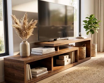 Modern TV Stand Woodworking Plans PDF | Low Profile Media Console DIY Build | Instant Digital Download
