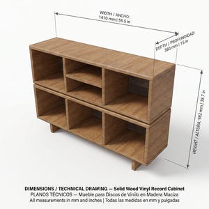 Vinyl Record Cabinet Woodworking Plans PDF | Storage Shelf for LP Records | Turntable Stand | DIY Furniture Digital Download