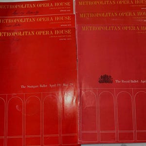 Lot Of 6 Metropolitan Opera House Programs Ballet 1970-1972 Royal Ballet Stuttgart Ballet