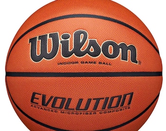 Wilson Evolution Game Basketball 29.5" Official Size – Premium Composite Leather Indoor Basketball for Men & Competitive Play