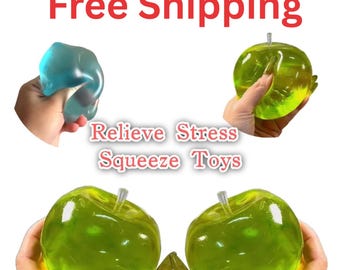 Green Apple Squishy Stress Ball | Soft Sensory Fidget Toy for Kids & Adults