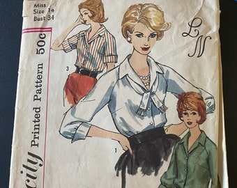 Simplicity 4054 Pattern, Misses' & Women's Set of Blouses, Size 14, ca. 1961