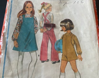 Vintage McCall's 2119 sewing pattern, Girls' Blouse, Jumper and Jumpsuit, Size 10, ca. 1970's