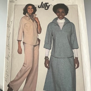 Vintage Simplicity 8169 Sewing Pattern, Misses&#39; Jiffy Pullover Top, Pants and Skirt, Size 16, ca. 1977
