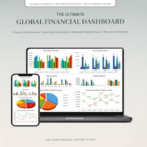 Ultimative Vorlage für ein globales Finanz-Dashboard | Automatisierte Vertriebs- und Umsatzanalyse | System zur Visualisierung von Geschäftsdaten