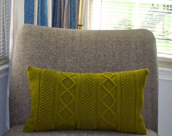 12X22 Olive Pillow Cover Lumbar Pillow Cover Knit Home Decor