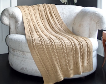 Blanket Throw Chunky Cable Knit
