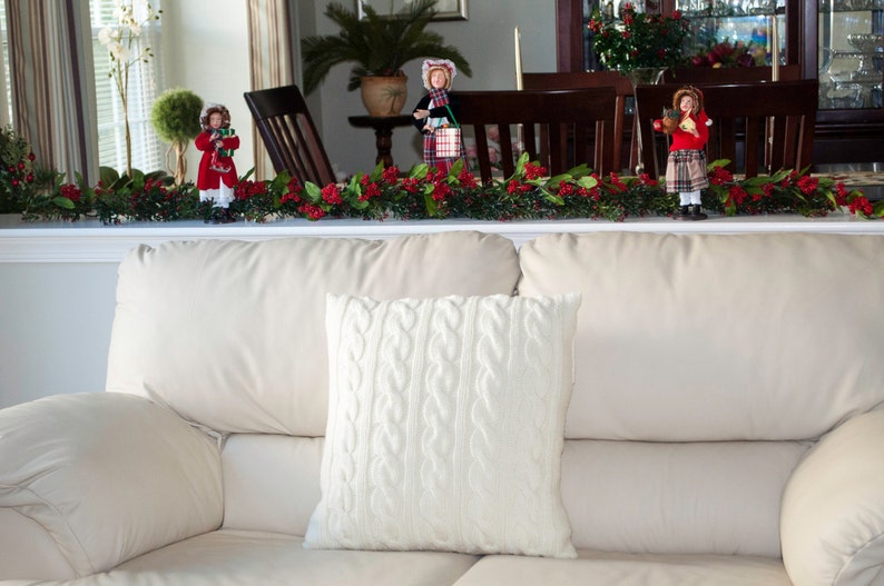 White Pillow Case 20X20 Square Pillow Knit Pillow Cable Pillow Case Etsy