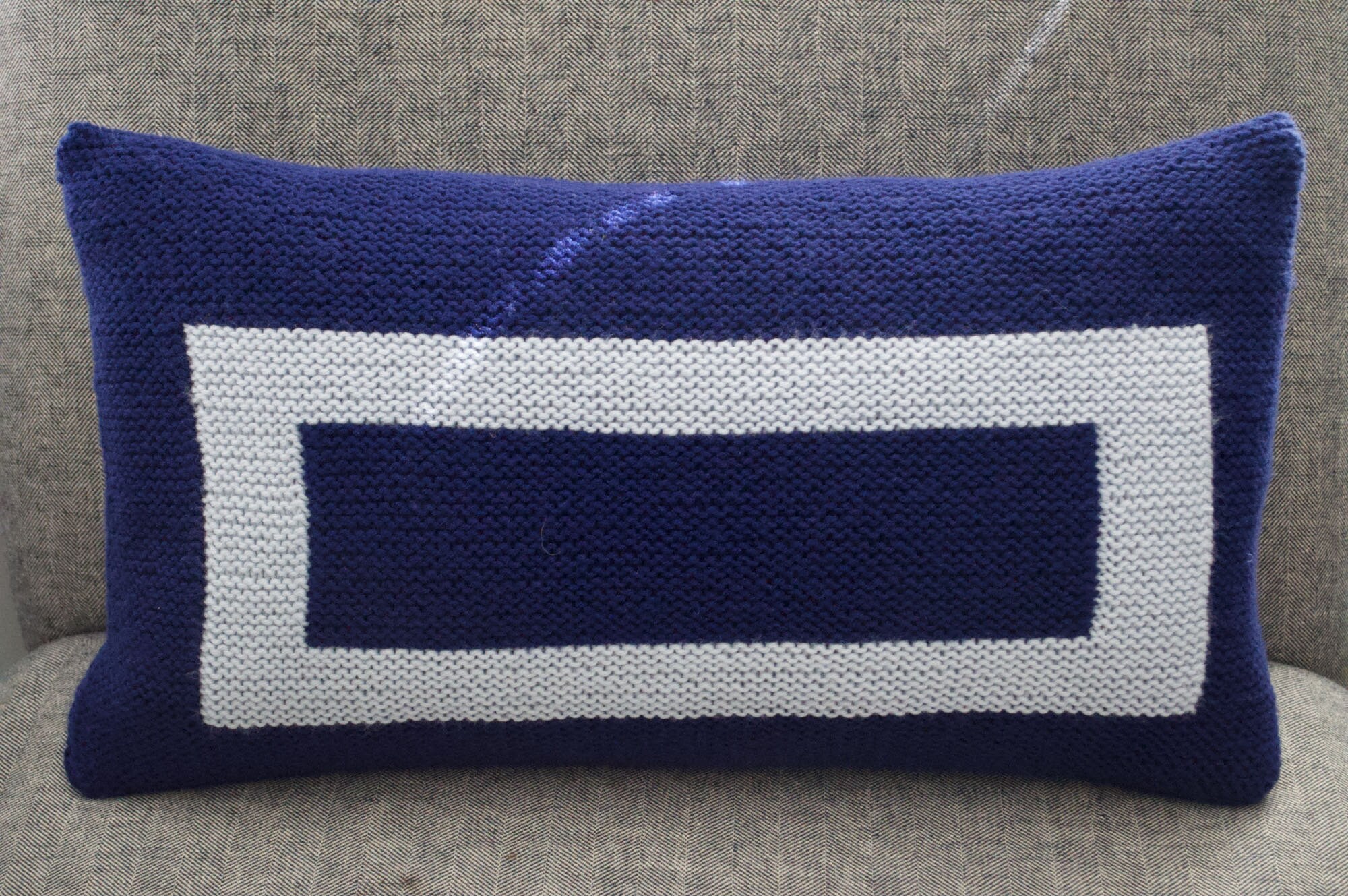 12X22 Blue Pillow Cover Lumbar Pillow Cover Knit Home Decor Etsy UK