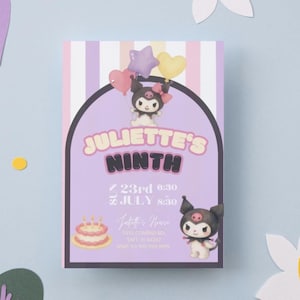 Gothic Kawaii Birthday Invitation Template: Customizable 5x7 Digital Party Invite (Instant Download)