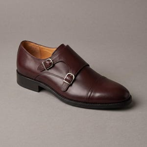 Men's Brown Leather Monk Strap  Shoes