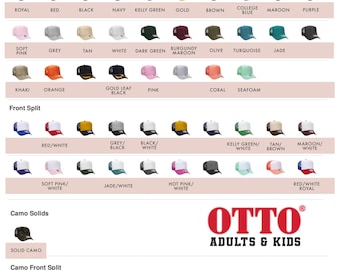 Blank Otto Trucker Hat 5 Panel High Crown Mesh Back Polyester Foam Front