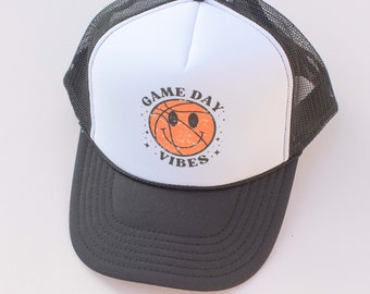 Game Day Basketball Season Black Trucker Hat
