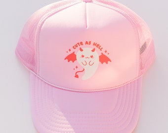 Halloween Cute Ghost Pink Trucker Hat
